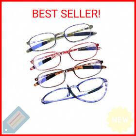 Tr258-4p Aqwano 4 Pack Computer Reading Glasses Blue Light Blocking Lightweight Tr90 Flex