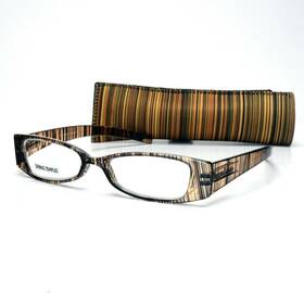 Rg846 Art Wear Readers Glasses 2.75 Striped Pattern Matching Soft Case
