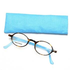 Rg903 Art Wear Round Tortoise Reading Glasses Color Spring Temples Soft Case -