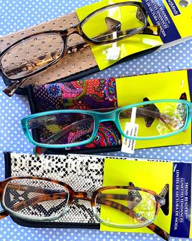 Artminds 886946697449 3 Pairs 2.00 Reading Glasses - Matte Jade Green And Red Animal Print