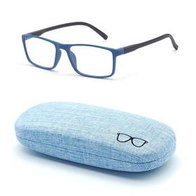 Rt-204 Autojouls 1-pack Blue-black1.5 Nearsighted Glasses For Distance With Hard Case Blue Light Spring Hing
