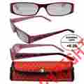 B00cdrhft2 Readerz Womens High-powered Reading Glasses Red Pink Frame W Case 6.00 Aspheric Lens