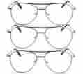 3pk-er6001-sl B019g936u6 Eye-zoom 3pk Silver Metal Frame Aviator Reading Glasses W Spring Hinge Readers