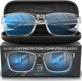 Benicci Inc 313104428473 Trendy Blue Light Computer Blocking Glasses For Men And Women - Ease Digital Eye