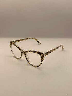 P2007 Betsey Johnson Leopard Print Reading Glasses 52mm Clear Frame Magnification 2.50