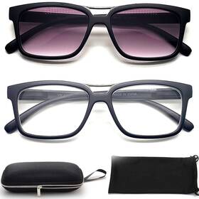 Billyjoe 1.00 Hc P Distance Glasses For Men Women 2 Pairs Rectangular Square Shape -1.00