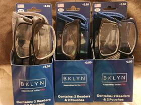Bklyn 803926508168 Reading Glasses 2.50 Strength With Pouches Lot Of 5 Brand New