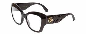 Gg0808s Black 889652308548 Gucci Designer Reading Glasses Ribbed Chevron Gold Logo Cat Eye 53