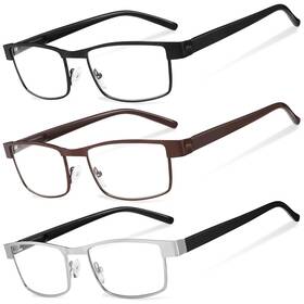 Bls Blues 840433213949 Businessman Rectangular Reading Glasses - Professional Durable Readers