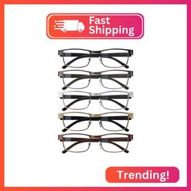 Us-bl9668-16 Bls Blues 3.75 Businessman Rectangular Reading Glasses - Professional Durable Readers