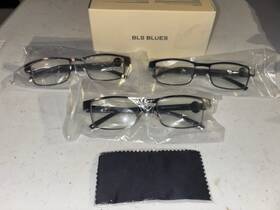 Us-bl9668 Bls Blues Businessman Rectangular Reading Glasses - Professional Durable Readers 1.75