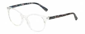 Blue 888989261847 Isaac Mizrahi Womens Multi-focus Light Glasses In Crystal Clear Floral 49mm