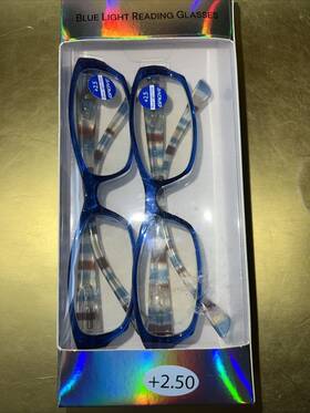Blue Light 840432508916 2.50 / Blocking Reading Glasses Box Of 2