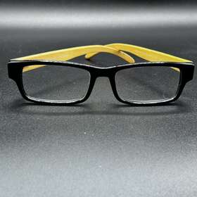 4231-120623-22 Blue Planet 1.75 Readers Black With Wood Temples Handmade Eco-friendly Used