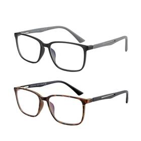 230004b-001-002-2f Bluemoky 2 Blue Light Reading Glasses For Men Pack Readers Square F