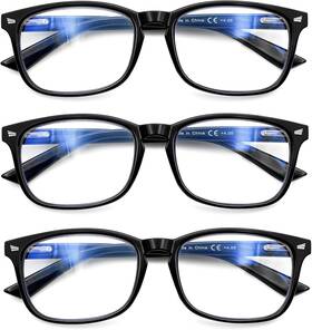 Boncamor 744110958119 Progressive Multifocus Reading Glasses Men Women 3 Pack Anti Blue Light Eyestrai