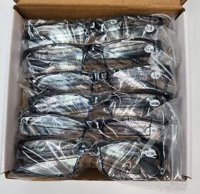 Boost Eyewear 090696261502 6 Pack Unisex Black Framed Rectangular Reading Glasses 1.50