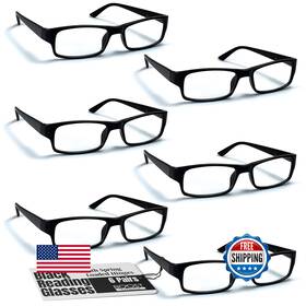 B0drz88777 Boost Eyewear 6 Pack Reading Glasses 2.75 Traditional Black Frames Men And Wome