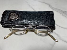 Sru34 Brighton Hand Made 2.0 Reading Glasses Silver Light Brown.vintage With Case