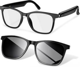 Gs05 Budaoliu Smart Glasses Blue Light Blocking Clear Lenses Magnetic Clip-on Sunglasses B