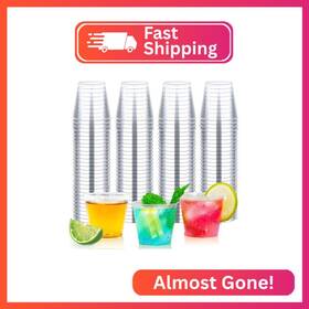Byv-1oz-100-c Byvivace 100counts 1oz Plastic Shot Glasses Clear Hard Cups Disposable Sho
