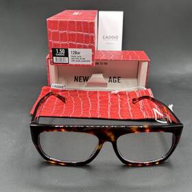 9166-040125-89.95 Caddis 12bar 1.50 Reading Glasses Tortoise 59-16-148 Blue Light Frq Used