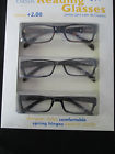 Cala 3 Pack Classic Reading Glasses Strong 2.00 New In Box 757026227958