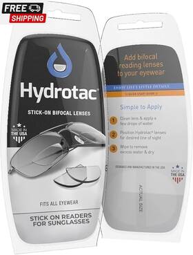 Calabria 313086523562 Hydrotac Optx 20/20 Stick On Bifocal Reading Lenses Magnifying Adhesive