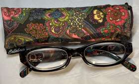4377 Calabria 6.00 Reading Glasses With Floral Designs And Matching Case Frames Only