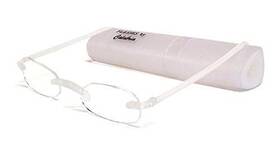 Calabria 795780143305 714 Womens Rimless Flexie Reading Glasses In Ice Clear White 3.00 48mm