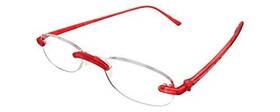Calabria 795780150129 715 Womens Lightweight Rimless Flexie Reading Glasses In Red 1.25 48mm