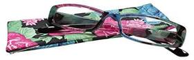 Calabria 795780463205 746 Tropical Hawaiian Print Reading Glasses With Matching Case In Black 2