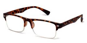 6906 Calabria 795780835187 Vintage Semi-rimless Designer Reading Glasses In Tortoise 2.50
