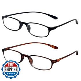 B0bt3wgsl5 Calabria 718 Flexie Oval Reading Glasses 0.75 Ebony/tortoise 2 Pack