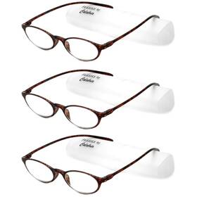 B0btk4gxvj Calabria 719 Flexie 3-pack Oval Reading Glasses 1.00 Tortoise Havana M
