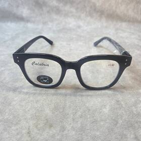 R785 Calabria C2 Black Square Reading Glasses 1.50 Blue Light Protection New