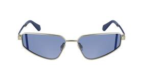 Ckj25200s Calvin Klein Jeans Womens Sunglasses - Matte Light Gold With Solid Blue Lens
