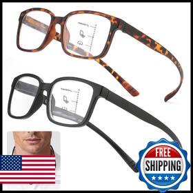 B0fr9l4spd Cara Optical 2 Pack Progressive Multifocus Reading Glasses For Men Women Around The Neck