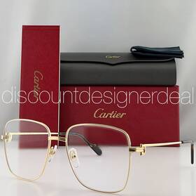 56-17-140 Cartier Ct0253o 002 Gold Metal Full-rim Optical Eyeglasses Frame New 56-17-140 Cartier Ct0253o 002 Gold Metal Full-rim Optical Eyeglasses Frame New