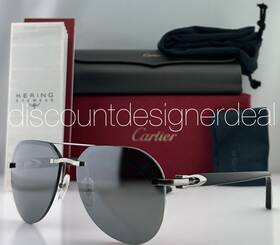 Ct0275s Cartier C Decor Aviator Sunglasses 008 Black Silver Mirrored Lens 58mm