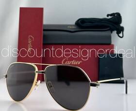 Ct0334s Cartier C Decor Aviator Sunglasses 001 Gold Metal Frame Gray Lenses 61mm
