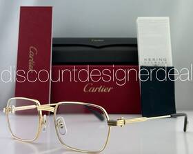 Ct0483o Cartier C D Cor Square Eyeglasses 001 Gold Metal Frame Clear Lens 56mm