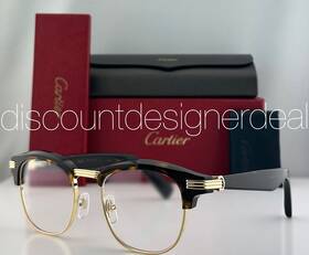 Ct0496o Cartier Round Eyeglasses 002 Gold Metal Havana Brown Frame Clear Lens 52