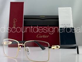 Ct0520o Cartier D Cor C Eyeglasses 001 Gold Metal Black Temples Clear Lens 58mm