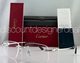 Ct0521o Cartier Eyeglasses C D Cor Frameless 002 Silver Metal Clear Demo Lens 56