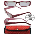 Case High-powered Pink Frame Magni Matching Red Glasses 6.00 Women Reading
