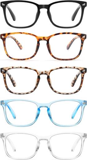 Ccvoo 445005021002 5 Pack Reading Glasses Blue Light Blocking Women/men Anti Uv Ray/glare Re