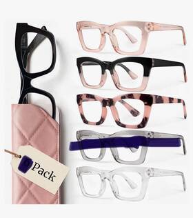 Ccvoo 726084893061 5 Pack Oprah Reading Glasses For Women Eyeglasses Blue Light Readers 1.75