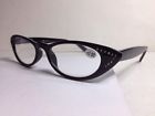 Cerr Georgio Caponi Womens Rhinestone Reading Glasses Black Nwt