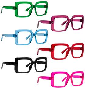 B0d7px2l99 Cessblu 6 Pack Oversized Square Reading Glasses Women Screwless Spring Hinge